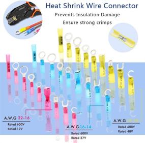 img 2 attached to Auwedi 270 PCS Heat Shrink Wire Connector Kit Waterproof Marine Electrical Wire Terminals Crimp Connectors For Automotive Motorcycle (270PCS)