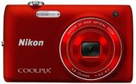 nikon coolpix s4100 14 mp digital camera with 5x nikkor wide-angle optical zoom lens and 3-inch touch-panel lcd (red) logo