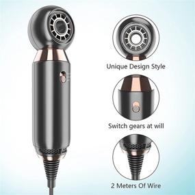 img 1 attached to 💨 800W Compact Professional Hair Dryer with Concentrator Nozzle for Travel and Home Use