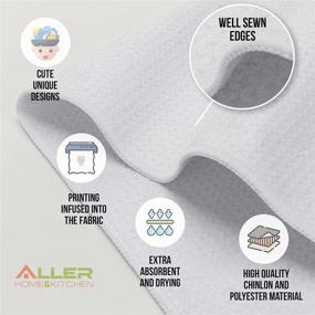 img 3 attached to Aller Home&amp;Kitchen Забавные кухонные полотенца набор | Набор из 4 полотенец | Оригинальный дизайн с намеками на кухонные гаджеты - полотенца в мелкую клетку и декоративные полотенца для посуды для мамы | Милые кухонные полотенца в качестве подарков