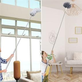 img 3 attached to 🧹 Onlyoung Long Duster with Extension Pole: Stainless Steel, Extendable & Versatile Cleaning Tool for Furniture, Blinds, Vents, Cars