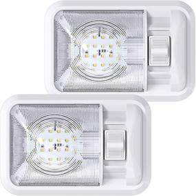 img 4 attached to 🔆 2 Pack Leisure LED 12V RV Ceiling Dome Light, RV Interior Lighting for Trailer Camper with Switch, Single Dome - 300LM