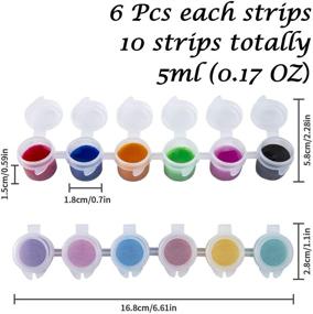 img 2 attached to 🎨 10 Strips 60 Pots Mini Empty Paint Pots Cups with Lids - Organize and Store Art Supplies for Kids' Classroom and School Paintings