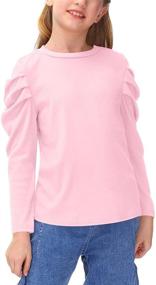 img 4 attached to BesserBay Sleeve Pleated Casual Tshirts Girls' Clothing