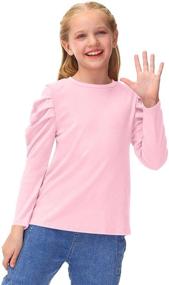 img 2 attached to BesserBay Sleeve Pleated Casual Tshirts Girls' Clothing