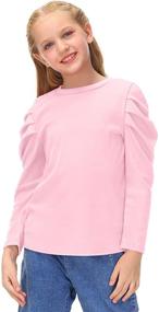 img 1 attached to BesserBay Sleeve Pleated Casual Tshirts Girls' Clothing