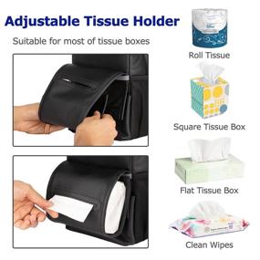 img 1 attached to 🗑️ Convenient and Leak-Proof Large Travel Car Trash Can with Lid, Detachable Tissue Holder, and 3 Pocket Car Accessories Trash Holder