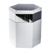 🚮 elegant quilted mirror bathroom trash can (8.1” x 7 x 9.8”) – decorative wastebasket with durability - space-friendly bath rubbish dust bin – enhancing shower decor logo