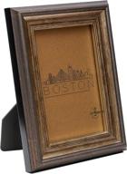 🖼️ antique brown 4x6 picture frames with real glass - eco-friendly design for wall mount or desktop display логотип