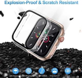 img 3 attached to 🍎 ZEBRE Корпус для часов Apple Watch SE/Series 6/5/4 44 мм с защитным закаленным стеклом - полный защитный бампер 6 штук