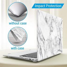 img 2 attached to 📱 Stylish and Protective IBENZER MacBook Air 13 Inch Case - White Marble Design