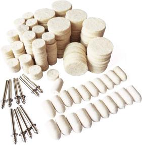 img 4 attached to 🔧 Wool Felt Polishing Buffing Wheel Pad Set - Rotary Mandrel Kit Accessories for Dremel Tools