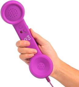 img 1 attached to 🎙️ Vintage Retro Handset Microphone with Adjustable Tone for iOS & Android Smartphones - Purple