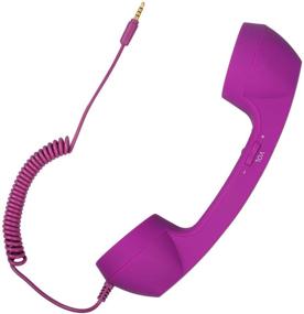 img 4 attached to 🎙️ Vintage Retro Handset Microphone with Adjustable Tone for iOS & Android Smartphones - Purple