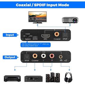 img 1 attached to 🔊 HDMI ARC Аудио Извлекатель: Премиум DAC Конвертер для ТВ с аналоговым стерео RCA, коаксиальным SPDIF и поддержкой 3,5 мм разъема - Извлечение аудио 192КГц.