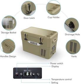 img 1 attached to 🧊 Iceco JP42 Pro 3-in-1 Refrigerator: Portable 12V Fridge Freezer Cooler, SECOP Powered, Rotomolded Construction (Khaki)