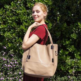 img 3 attached to 👜 Rimen & Co. Кожаная сумка-хобо большого размера: стильная и универсальная женская сумка