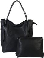 👜 rimen & co. pu leather large hobo tote: stylish & versatile women's handbag logo