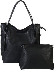 img 4 attached to 👜 Rimen & Co. Кожаная сумка-хобо большого размера: стильная и универсальная женская сумка