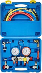 img 4 attached to 🔧 Orion Motor Tech 4 Way AC Diagnostic Manifold Gauge Set with 5FT Hoses: Fits R134A R410A & R22 Refrigerants, 3 Acme Tank Adapters, Adjustable Couplers & Can Tap