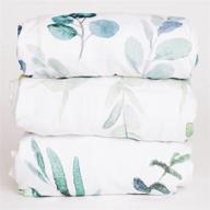 🌿 nodnal co. leafy bassinet fitted sheet set (3 pack) - 100% jersey cotton for baby girl or boy - gender neutral leafs, greenery, and floral eucalyptus sheets - 160 gsm logo