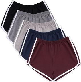 img 4 attached to 🩳 5 Pack Women's Cotton Sports Shorts - Yoga, Running, and Athletic Summer Short Pants