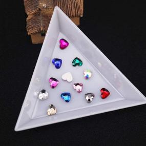 img 2 attached to Versatile 24Pcs Plastic Triangle Bead Sorting Trays - Perfect for Diamond Rhinestones, Crystal Beads, and Nail Art - DIY Art Craft Sorting Plate Tray - 2.9 x1.9 inch (White)