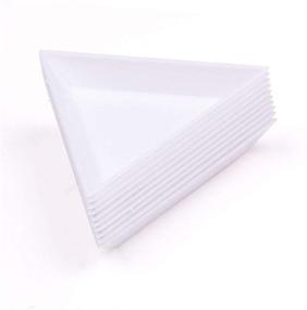 img 4 attached to Versatile 24Pcs Plastic Triangle Bead Sorting Trays - Perfect for Diamond Rhinestones, Crystal Beads, and Nail Art - DIY Art Craft Sorting Plate Tray - 2.9 x1.9 inch (White)