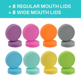 img 3 attached to 🔴 Aozita [16 Pack] Colorful Plastic Mason Jar Lids Compatible with Ball, Kerr & More - 8 Wide Mouth & 8 Regular Mouth - Food-Grade Storage Caps for Canning Jars - Scratch-Resistant Surface, Enhanced SEO