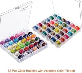 img 3 attached to 🧵 Efficient Sewing Kit: Paxcoo 72 Pcs Bobbins and Sewing Thread Set with Case for Brother Singer Babylock Janome (Assorted Colors)