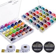 🧵 efficient sewing kit: paxcoo 72 pcs bobbins and sewing thread set with case for brother singer babylock janome (assorted colors) logo