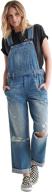 👖 lucky brand boyfriend overall mercury: trendy women's clothing for jumpsuits, rompers & overalls logo