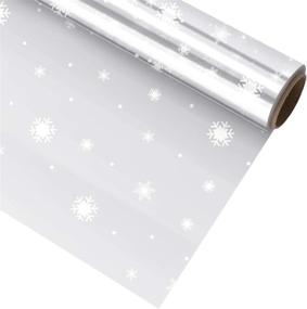 img 3 attached to 🎁 Jojofuny Snowflake Wrap: 15.7 in. x 100 ft. Clear Cellophane Wrap Roll for Gift Wrapping, Crafts, Holiday Shopping, and Snack Bags