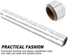 img 2 attached to 🎁 Jojofuny Snowflake Wrap: 15.7 in. x 100 ft. Clear Cellophane Wrap Roll for Gift Wrapping, Crafts, Holiday Shopping, and Snack Bags