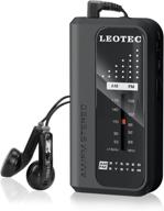 📻 leotec small pocket radios: battery operated am fm radio with great reception - perfect for indoor, outdoor, and emergency use, includes earphone - portable transistor radio logo