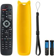 yellow case compatible remote for philips nh500u smart tvs (50pfl5601/f7, 65pfl5602/f7, 55pfl5602/f7, 50pfl5602/f7, 43pfl5602/f7, 32pfl4902/f7, 40pfl4901/f7, 43pfl4901/f7, 50pfl4901/f7, 43pfl4902/f7) logo