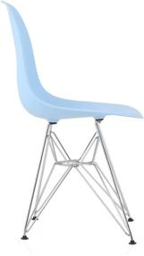 img 2 attached to 🪑 CozyBlock Molded Plastic Dining Shell Chairs - Set of 2, Blue - 20" L x 18.5" W x 31.5" H - Steel Eiffel Legs