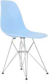 img 3 attached to 🪑 CozyBlock Molded Plastic Dining Shell Chairs - Set of 2, Blue - 20" L x 18.5" W x 31.5" H - Steel Eiffel Legs