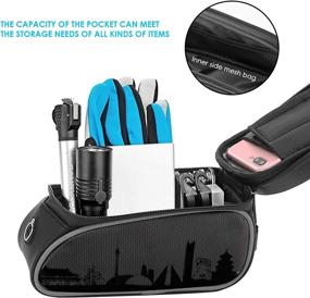 img 1 attached to Wallfire Bike Phone Mount Bag: 🚲 All-in-One Waterproof Touch Screen Bicycle Frame Handlebar Bag