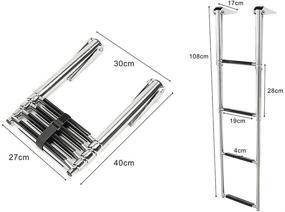 img 3 attached to Hoffen Marine Yacht and Pool 4 Step Telescoping Stainless Steel Ladder - Extendable with 900 lbs Capacity