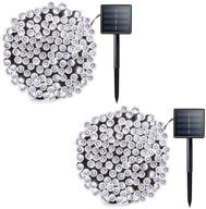 🌟 lalapao 2 pack solar string lights - 72ft 22m 200 led 8 modes - solar powered xmas outdoor lights - waterproof starry christmas fairy lights for indoor gardens, homes, weddings, holiday parties (white) логотип