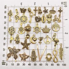 img 3 attached to Wholesale Bulk Charms for Jewelry Making Supplies - 200/300pcs AleapDoll Bracelet Charms Necklace Pendant Earring Tibetan Antique Gold Craft Supplies DIY Accessories