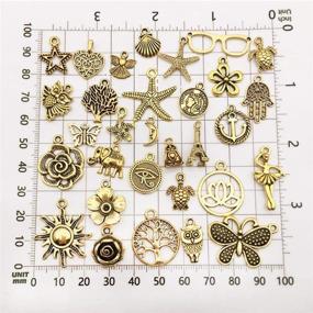 img 1 attached to Wholesale Bulk Charms for Jewelry Making Supplies - 200/300pcs AleapDoll Bracelet Charms Necklace Pendant Earring Tibetan Antique Gold Craft Supplies DIY Accessories