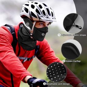 img 3 attached to MCTipro Soft Fleece Neck Gaiter: The Ultimate Outdoor Face Scarf Mask with Bonus Drawstring and Earmuffs