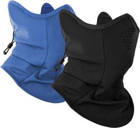 img 4 attached to MCTipro Soft Fleece Neck Gaiter: The Ultimate Outdoor Face Scarf Mask with Bonus Drawstring and Earmuffs