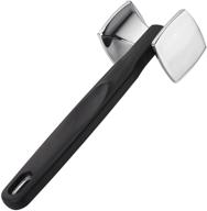 🥩 heavy duty meat tenderizer and heavy mallet tool for spring chefs - solid aluminum construction with chrome plating, soft grip handle, black logo