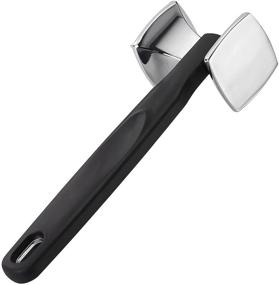 img 4 attached to 🥩 Heavy Duty Meat Tenderizer and Heavy Mallet Tool for Spring Chefs - Solid Aluminum Construction with Chrome Plating, Soft Grip Handle, Black