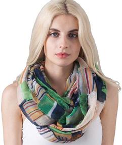 img 3 attached to 🧣 MissShorthair Women's Lightweight Fashion Infinity Scarf - Large Wrap Shawl, Soft Plaid Scarf for Women