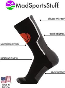 img 2 attached to 🏀 Enhance Your Game with MadSportsStuff Baller Basketball Socks: Crew Length and Basketball Logo