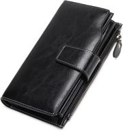 👜 sendefn leather wallets: stylish ca black women's handbags & wallets with rfid blocking logo